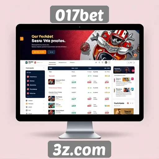 Interface e usabilidade do site 017bet